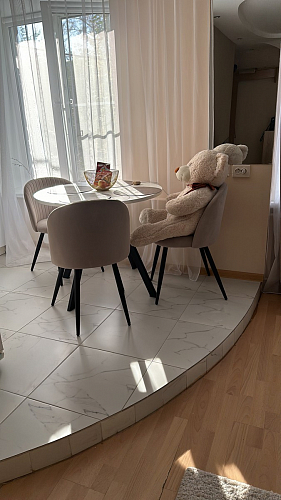 Стул на металлокаркасе Gabi dark beige / black / silver фото покупателя 119