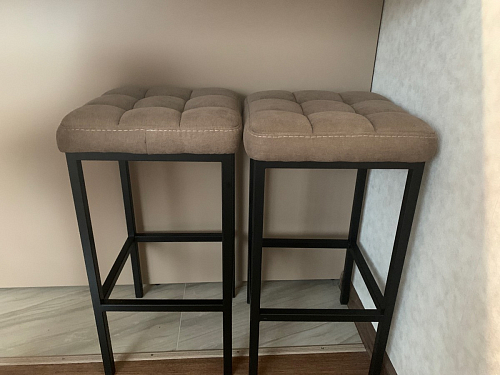 Барный стул Лофт ткань канди грей / черный матовый фото покупателя 218