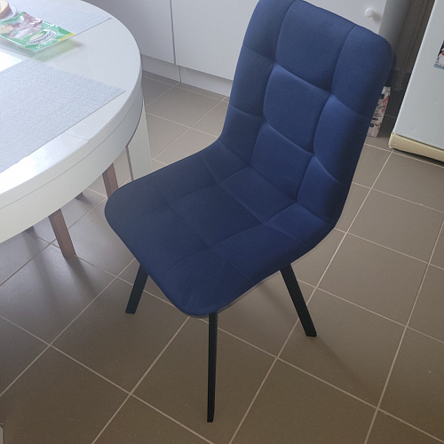 Стул на металлокаркасе Чилли К светло-серый велюр / черный каркас фото покупателя 390