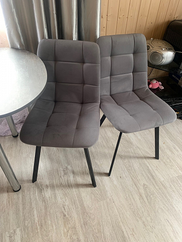 Стул на металлокаркасе Чилли К светло-серый велюр / черный каркас фото покупателя 543