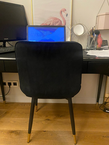 Стул на металлокаркасе Seda 01 blue / gold / black фото покупателя 56