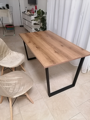 Деревянный стол Лота Лофт 120x75 дуб крафт табачный / черный матовый фото покупателя 238