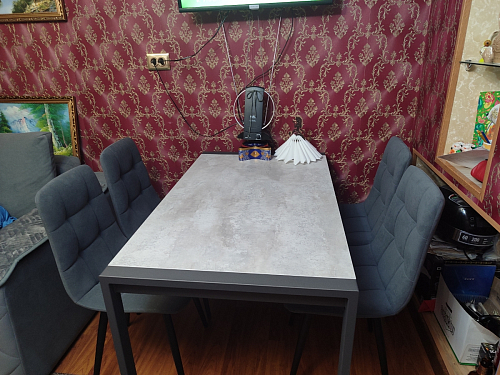 Стол Центавр дуб галифакс / черный матовый фото покупателя 57