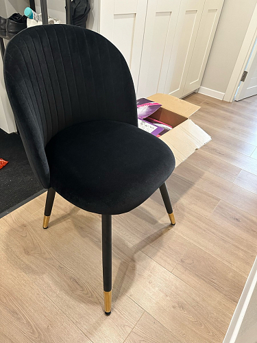 Стул на металлокаркасе Gabi dark beige / black / silver фото покупателя 164