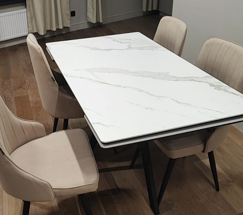 Керамический стол Вилли 140(200)х80х75 черный мрамор shakespeare black / черный фото покупателя 77