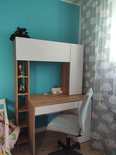 Письменный стол Комфорт 12.71 дуб золотой craft / белая аляска  - Уцененный экземпляр фото покупателя 27