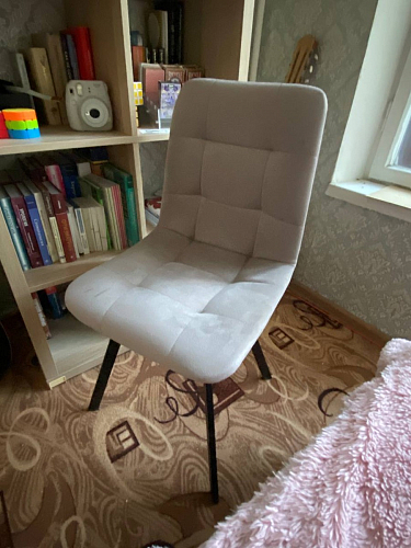 Стул на металлокаркасе Чилли К светло-серый велюр / черный каркас фото покупателя 1327