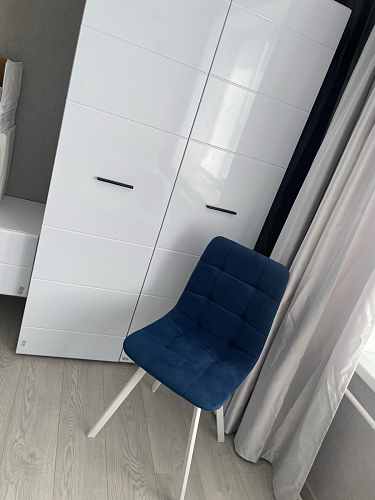 Стул на металлокаркасе Чилли синяя ткань / белый фото покупателя 776