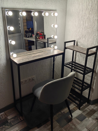 Стул на металлокаркасе Gabi 1 light blue / black / gold фото покупателя 293