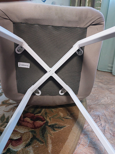 Стул на металлокаркасе Чилли синяя ткань / белый фото покупателя 299