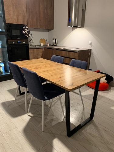 Деревянный стол Лота Лофт 140х80 черный матовый / бетон светлый фото покупателя 73