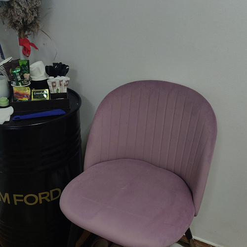 Стул на металлокаркасе Gabi 1 light blue / black / gold фото покупателя 707