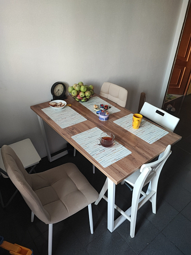 Стол Лота Лофт 140 25 мм черный матовый / бетон фото покупателя 911