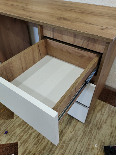 Письменный стол Элла ПС 02 белый / дуб крафт золото фото покупателя 1