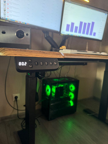 Компьютерный стол Маркос 140х80 тауп / черный фото покупателя 42