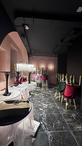 Стол Тулип 90х73 белый мрамор / золото фото покупателя 57