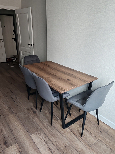 Стол Лота Лофт 140 25 мм черный матовый / бетон фото покупателя 443