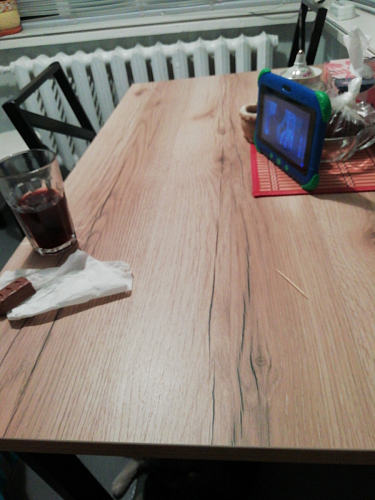 Стеклянный стол Фостер 120(160)х120х76 серый мрамор / черный фото покупателя 16