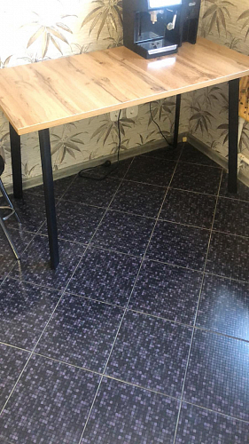 Стол Тринити Лофт 120 32 мм бетон / черный матовый фото покупателя 283