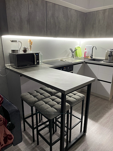 Барный стул Лофт ткань канди грей / черный матовый фото покупателя 299