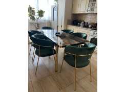 Стул на металлокаркасе Kamelia зеленый / золото фото покупателя 93