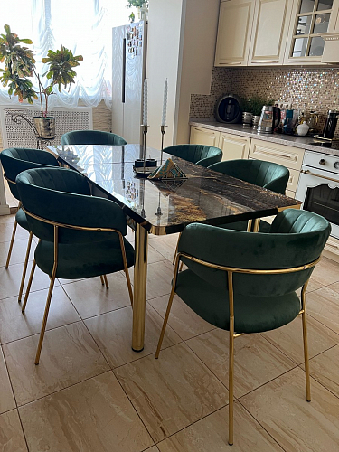 Стул на металлокаркасе Kamelia green / gold фото покупателя 93