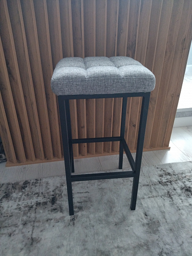 Барный стул Лофт микровелюр катания блэк / черный матовый фото покупателя 93