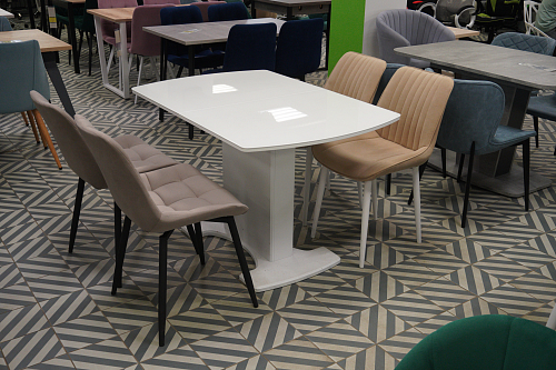 Стул на металлокаркасе Седа К крутящийся бежевый / черный из шоурума 1