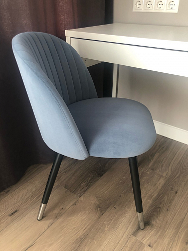 Стул на металлокаркасе Gabi 1 light blue / black / gold фото покупателя 986