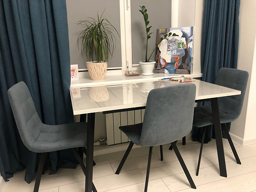 Стол раскладной Колон Лофт 120 32 мм дуб галифакс табако / черный матовый фото покупателя 21