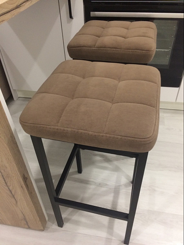 Барный стул Лофт микровелюр катания изумруд / черный матовый фото покупателя 46