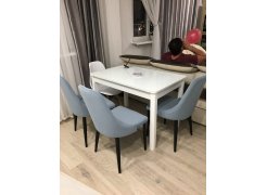 Стул на металлокаркасе Kora 1 light blue / white / black фото покупателя 14