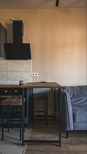 Барный стул Лофт микровелюр катания изумруд / черный матовый фото покупателя 64