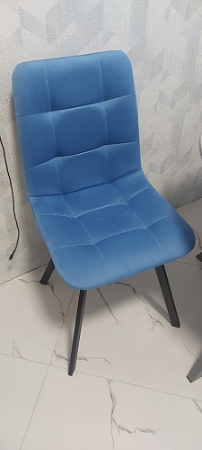 Стул на металлокаркасе Чилли синяя ткань / белый фото покупателя 1217