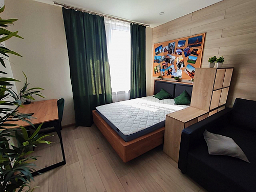 Двуспальная кровать Клауд 160х200 парящая дуб крафт золотой / антрацит фото покупателя 283