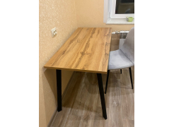 Стол Тринити Лофт 120 32 мм бетон / черный матовый фото покупателя 385