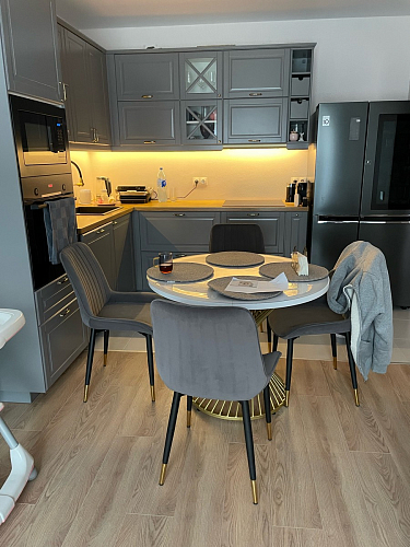 Стул на металлокаркасе Seda-1 dark gray / black / gold фото покупателя 6