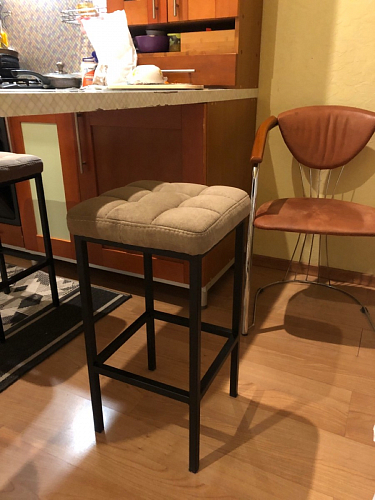 Барный стул Лофт микровелюр катания блэк / черный матовый фото покупателя 54