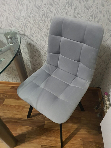 Стул на металлокаркасе Чилли К светло-серый велюр / черный каркас фото покупателя 579