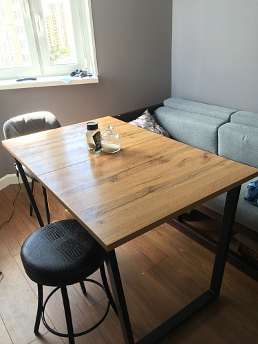 Деревянный стол Лота Лофт 140х80 черный матовый / бетон светлый фото покупателя 42