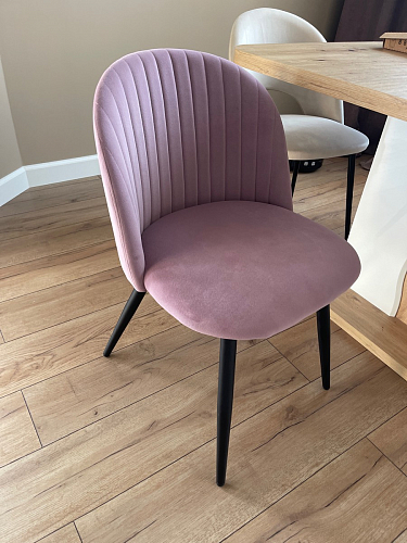 Стул на металлокаркасе Gabi 1 light purple / black / gold фото покупателя 186