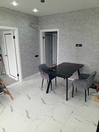 Керамический стол Норман 140 (200) х 80 белый мрамор alpin white / snow white / белый фото покупателя 30