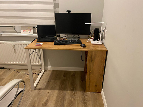 Письменный стол Битти Лофт 116х60х75 дуб вотан / черный матовый фото покупателя 32