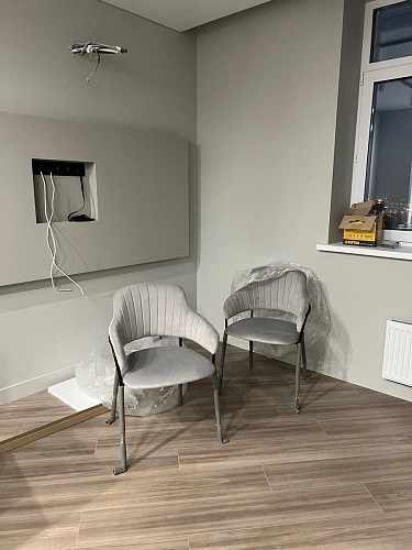 Стул на металлокаркасе Инклес дымчатый / черный глянец фото покупателя 21