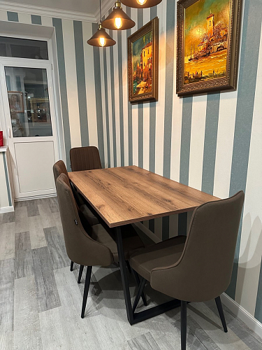 Деревянный стол Лота Лофт 140х80 дуб крафт табачный / черный матовый фото покупателя 68