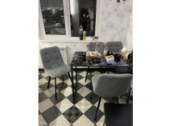 Стул на металлокаркасе Чилли синяя ткань / белый фото покупателя 359