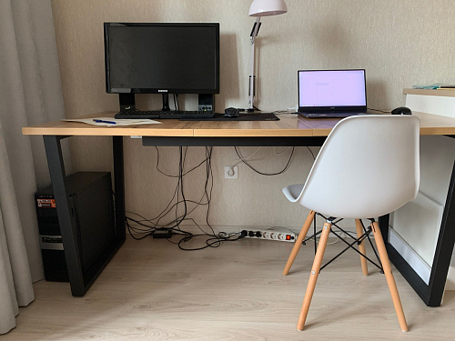 Стол Лота Лофт 120 32 мм бетон / черный матовый фото покупателя 476