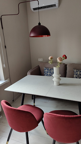 Стул на металлокаркасе Gabi 1 beige / black фото покупателя 602