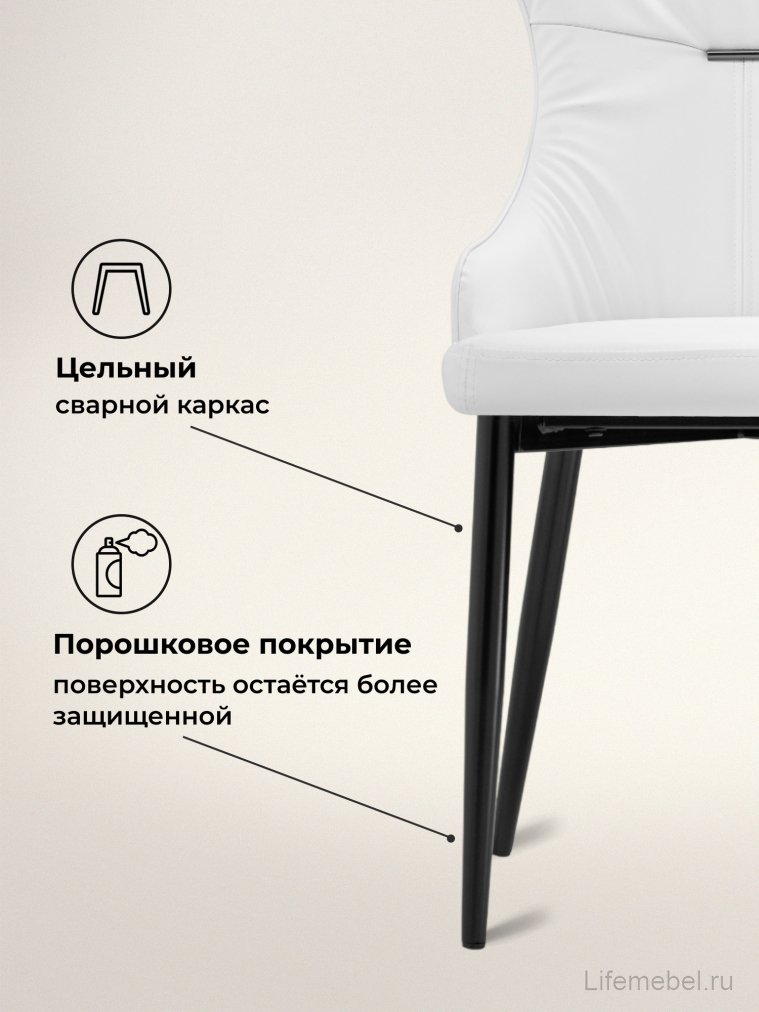 Стул на металлокаркасе Neli white / black