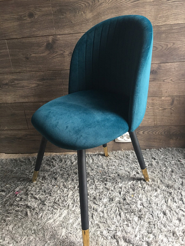 Стул на металлокаркасе Gabi 1 light blue / black / gold фото покупателя 23